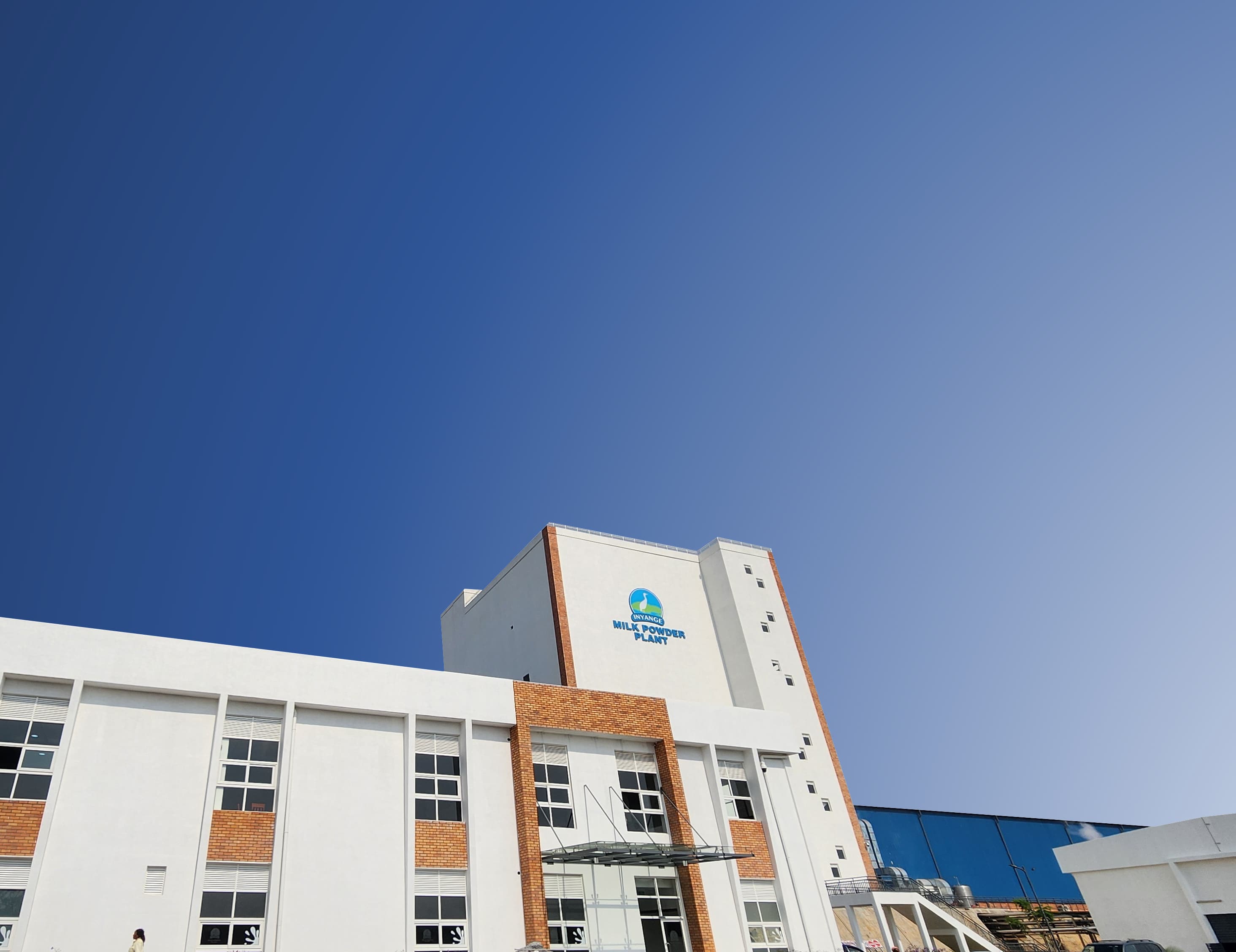 Modern white industrial building